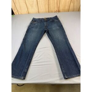 Ariat Rebar M5 Slim Straight Mens 36x30 Dark Wash Blue Stretch Workwear Jeans